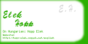 elek hopp business card